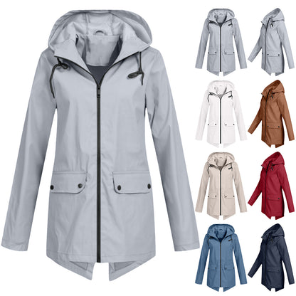 Windproof Jacket Zipper Hooded Outdoor Windproof Jacket Thin Outdoor Jacket for Women