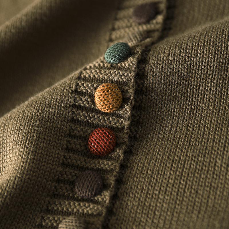 Colorful button cotton knitted vest for women