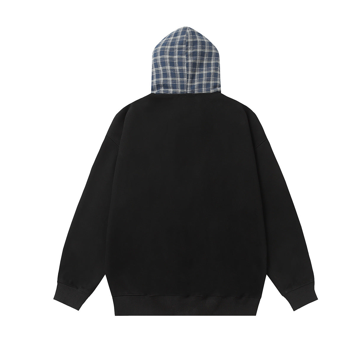 Fake two fleece hooded sweatshirts for men and women