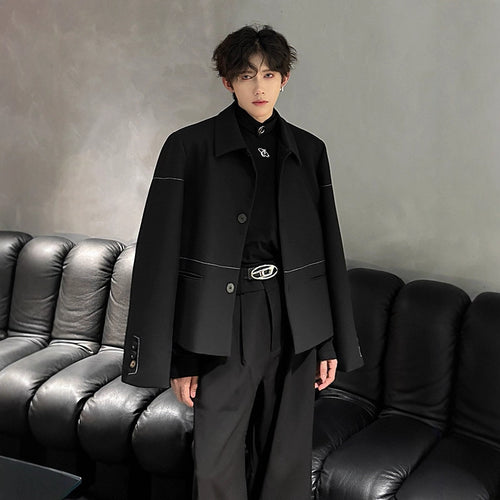 Casual Pad Shoulder Suit Jacket for Men Vintage Style Elegant and TrendyFashion, Slim Fit, Streetwear Look