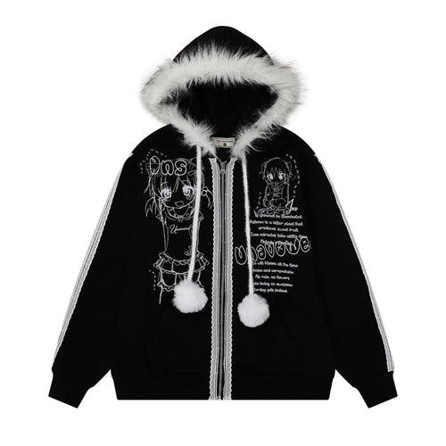 Cartoon Anime Zipper Hoodie