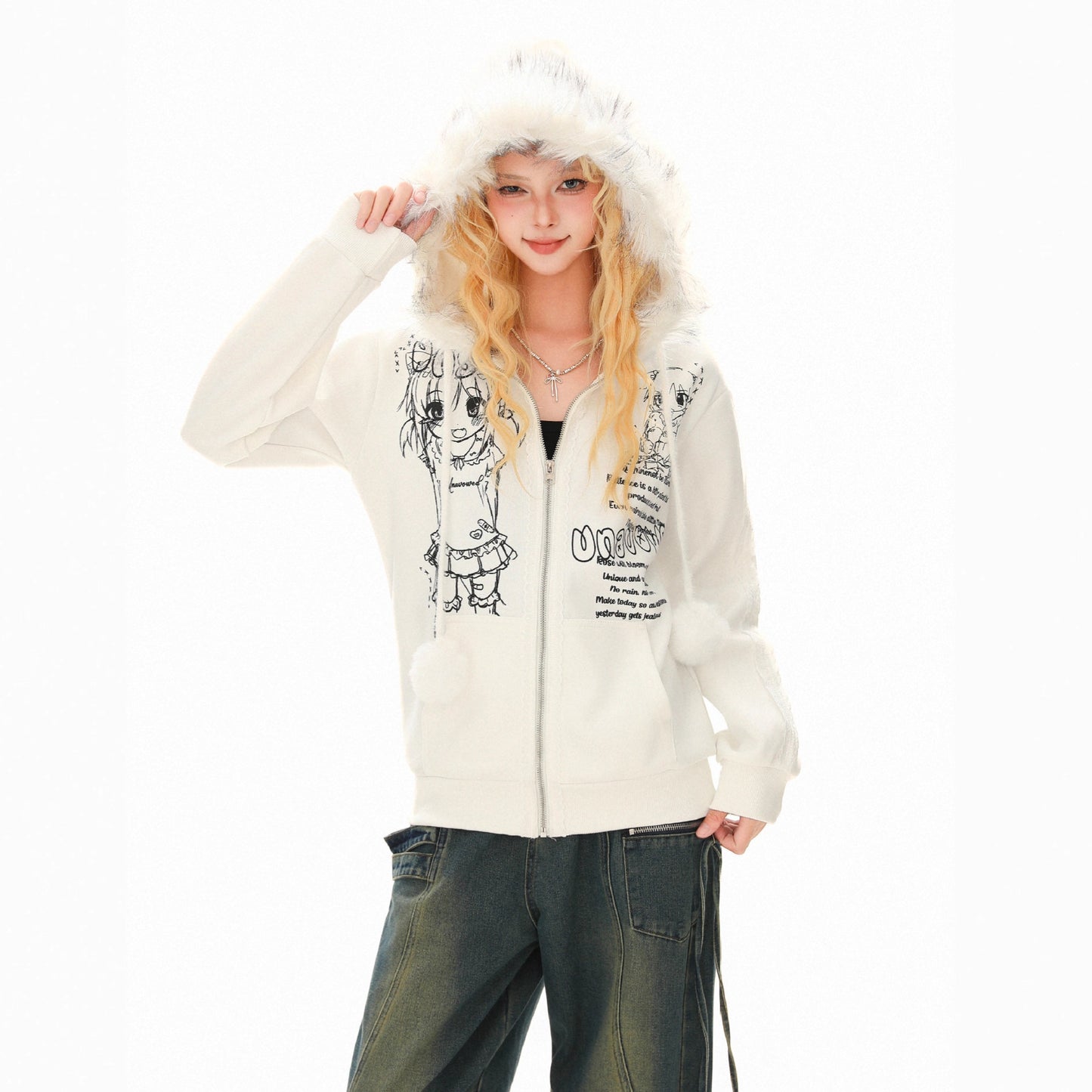 Cartoon Anime Zipper Hoodie